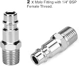 Sukudon 10 pcs Air Line Connectors 1/4 BSP Quick Release Fittings view 6