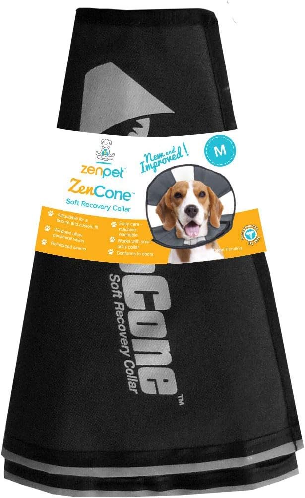 ZenPet ProCone Pet E-Collar for Dogs and Cats - Comfortable Soft Recovery Collar is Adjustable for a Secure and Custom Fit - Easy for Pets to Eat and Drink - Works with Your Pet's Collar - Medium - Image 3