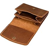 Wugebud 1 Pcs Leather Snap Coin Purse Wallet With Card Slots, Snap Coin Organizer, Change Holder,Card Case, Leather Zipper Storage Bag for Men & Women
