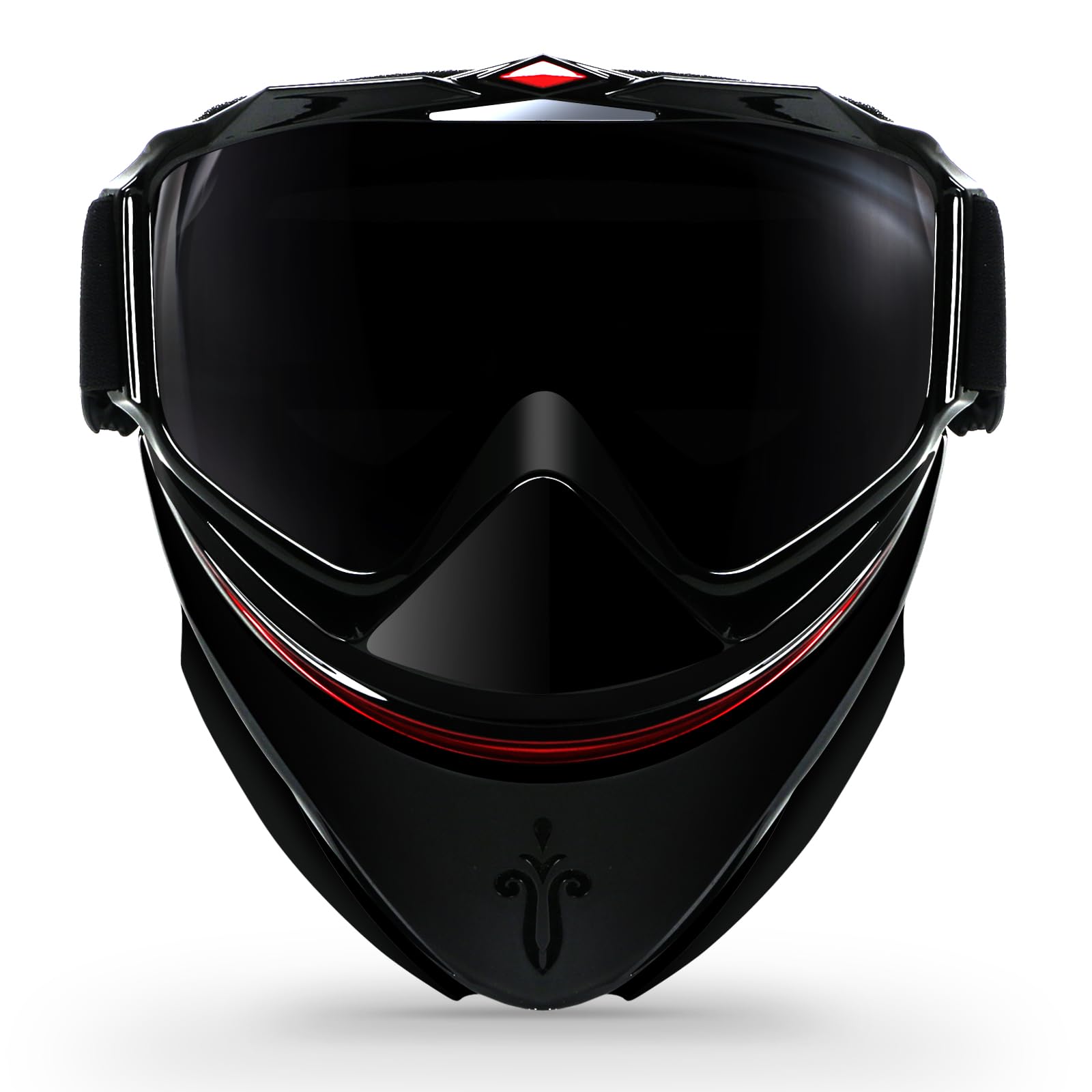 Photo 1 of Motorcycle Helmet Goggles with Removable Face Mask Detachable Dust-proof ATV Dirt Bike Riding Glasses Fog-proof Mouth Filter Adjustable Non-slip Strap Off Road Motocross Goggle