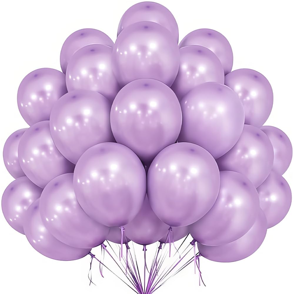 Lilac Lavender Premium Latex Balloons (30cm) Pack of 50 - Vibrant Party Decorations for Birthdays, Weddings, and Events