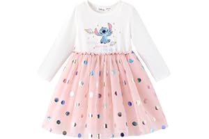 Disney Frozen Elsa Princess Cinderella Ariel Jasmine Rapunzel Baby/Toddler Dress, Ruffle Long-Sleeve Mesh Overlay Tulle Dress