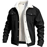 GINGTTO Mens Corduroy Jacket Fleece Lined Trucker Sherpa Winter Coat