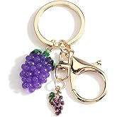 MUCOOS Fruit Keychain for Women Watermelon Grape Design Enamel Art Key Charm Cute Summer Keychains