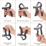 Vicloon Adjustable Hand Grip Exerciser 10-50 kg Forearm Strengthener Black view 3