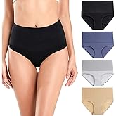 wirarpa Women's Cotton Stretch Underwear Briefs Soft Breathable High Waisted Full Coverage Ladies Panties Multipack