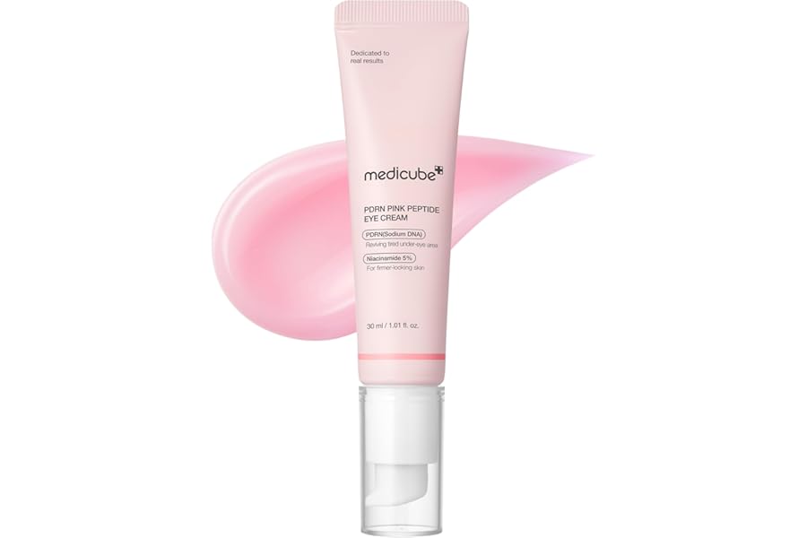 medicube Salmon DNA PDRN Pink Peptide Eye Serum with Niacinamide and 99% Purity Retinol for Fine Lines, Uneven Skin Tone, Korean Skin Care 1.01fl.oz