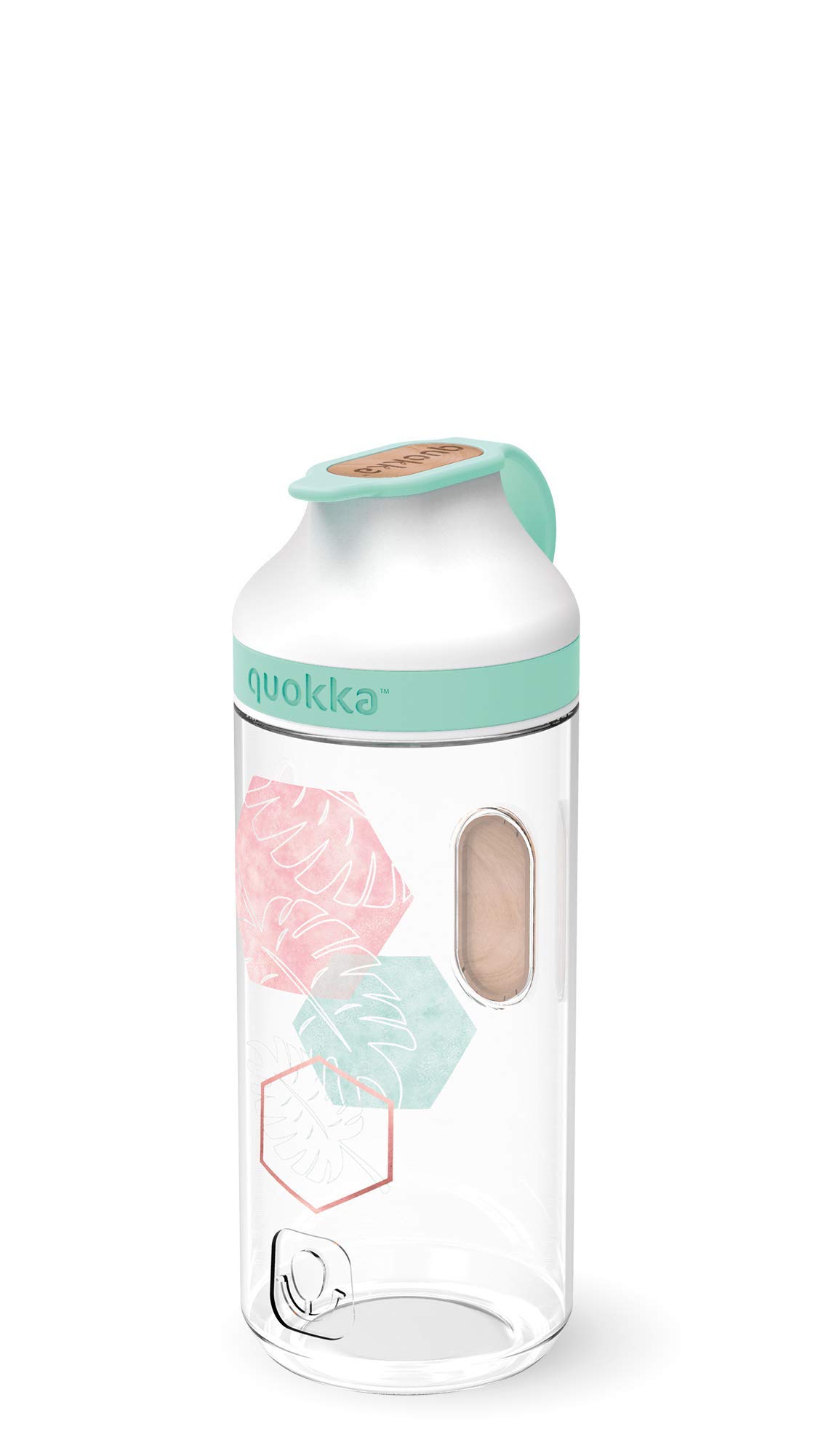 Quokka Mineral - Geo Palm 520 ML | Reusable Tritan Drinking Bottle - BPA | Waterbottle with magnetic lid for School, Gym, Fitness, Running, Travel