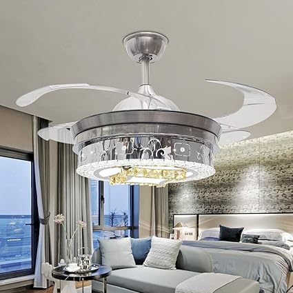 Tiptonlight Modern Ceiling Fan With Remote Control 4 Acrylic