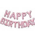 Pink Happy Birthday Balloon Banner Decorations 16 inch for Women Girls Party