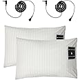 EOHELGRO 2PCS Grounding Pillowcases with Grounding Cord, Cotton and Sliver Fiber for Better Sleep, Pain Relief, Inflammation (White, 20x30in, 2pack)