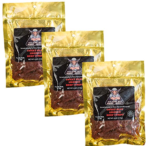 Soldier boy beef jerky - 4 ounce - 3 pack (sweet heat)
