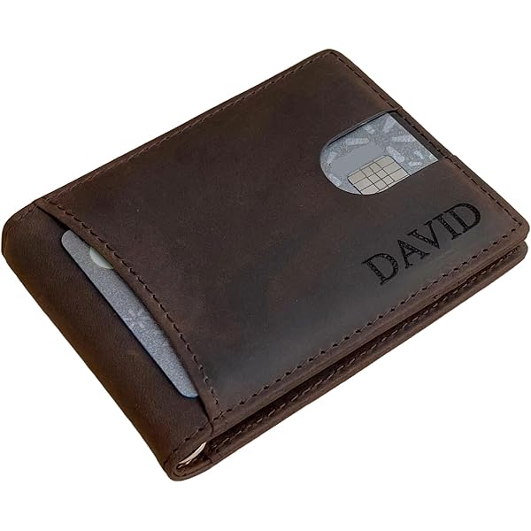 Crazy Horse Craft Minimalist Leather Wallet - Slim Card Holder With Coin Pocket, Fold-It-Yourself (Wood Brown)