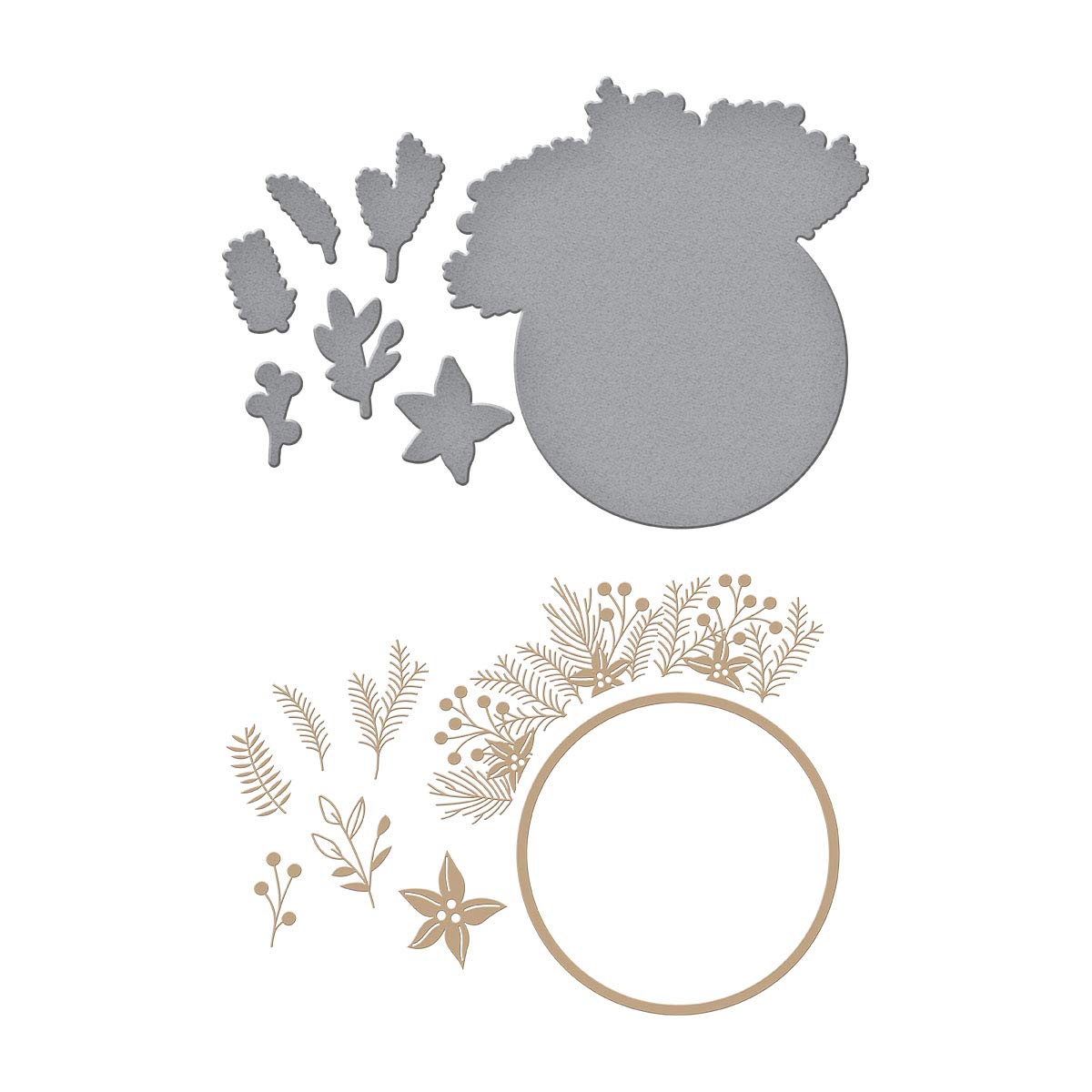 Spellbinders Christmas Foliage Circle Border - Glimmer Hot Foil Plate and Dies - Yana’s Christmas Foiled Basics Collection by Yana Smakula