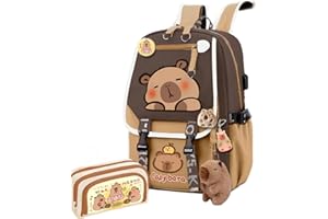 WENRAY Kapibara Capybara Cartoon Backpack Gift Large Capacity Waterproof Kapibara stuff kawaii backpack with pins and Accessories (Pattern 1)