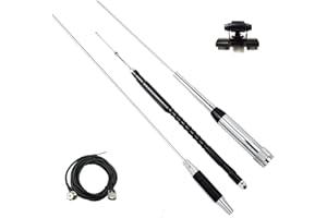 VMUKSAN Quad Band Mobile Radio Antenna for TYT TH-9800 Plus, TH-9800D, 10m/6m/2m/70cm, 29/50/144/430MHz, 4.1ft High Gain Antenna with 16.4ft Coaxial Cable and Bracket Clip
