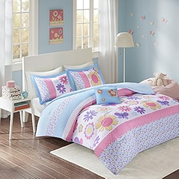 Amazon.com: 4 Pc Modern Pink and White Teen/girl Comforter