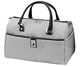 London Fog Cambridge 16 Inch Classic Satchel, Black/White