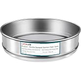 7.9" (20cm) 304 Stainless Steel Lab Sieve, 40 Mesh (0.45mm) Screen Sifter | 304 SS, &empty;7.9", Medium Grade, Stamped Frame, 40 Mesh(0.45mm) Stackable Screen Mesh Sifter for Sand, Grain and Soil Analysis