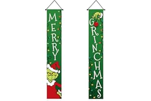RUIGOU-GUOLONG colorlife December's porch sign, Christmas winter holiday hanging banners for courtyard indoor and outdoor parties 12 x 72 inches