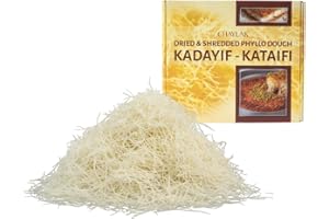 CHAYLAK Kataifi, Knafeh, Kataifi Shredded Fillo Dough, Dried & Shredded Phyllo Dough for Viral Dubai Chocolate Bar Pistachio, Kadayif, 500g (1.1lb)
