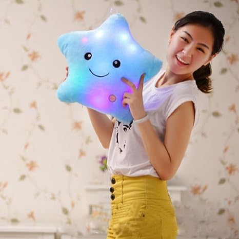 Shensee Star Shaped Glowing Led Pillow 7 Color Changing Light Up