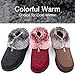 Women's Cozy Memory Foam Slippers Fluffy Wool Like Faux Fur Fleece Lined House Shoes with Non Skid Indoor Outdoor Sole (10 B(M) US, Deep Black)