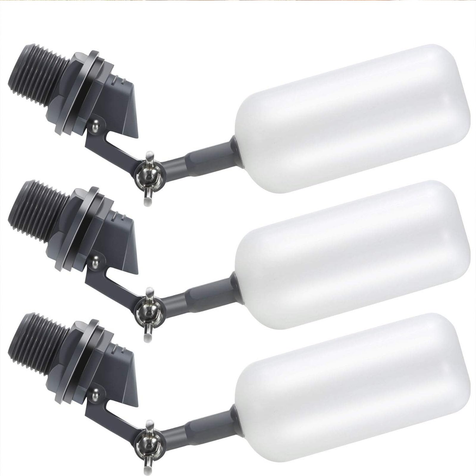 Photo 1 of Blulu 3 Pcs Float Ball Valve, 1/2 Inch Automatic Fill Pool Float Valve with Adjustable Arm for Ponds, Livestock Water Trough, Water Tank Level Control, Aquariums, Aquaculture(Dark Gray)