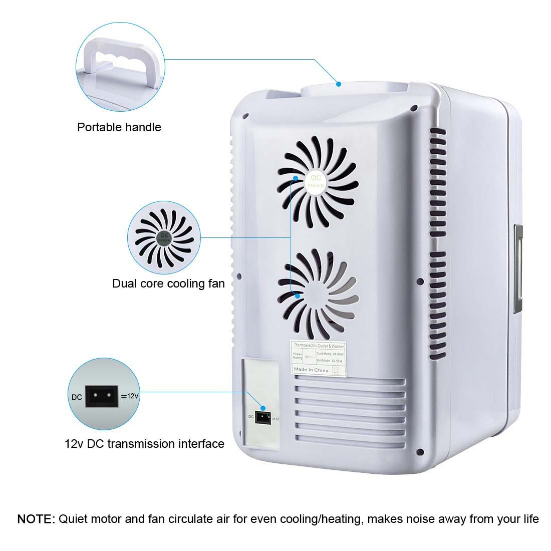 BestFire Car Mini Fridge Portable Thermoelectric Cooler and Warmer