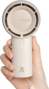 JISULIFE Handheld Turbo Fan 5 Speeds 4000mAh USB Rechargeable Brown
