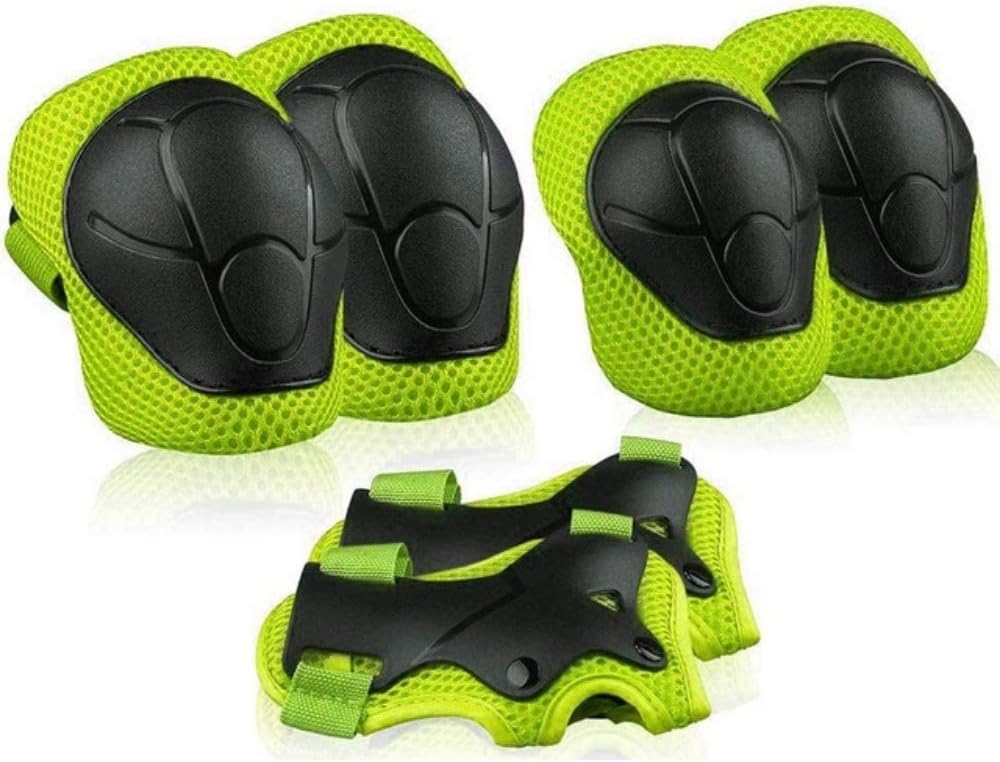 Heatigo Kids Protective Gear Set 6PCS Wrist Knee Elbow Pads Green