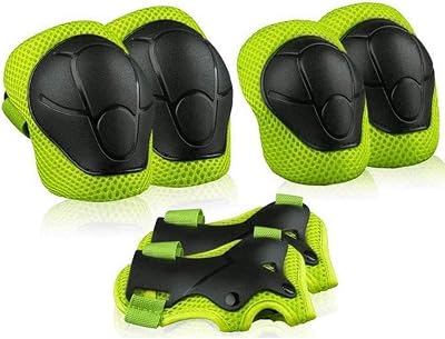 Heatigo Kids Protective Gear Set 6PCS Wrist Knee Elbow Pads Green