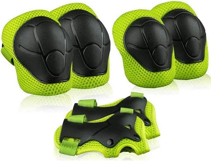 Heatigo Kids Protective Gear Set 6PCS Wrist Knee Elbow Pads Green