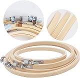 LAMXD 4Pcs Bamboo Embroidery Hoop Set with Gold Eye Needles 4 Sizes 5.1-7.87 in view 6