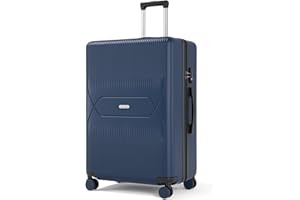 Zitahli Luggage 28 Inch, Expandable Suitcase Checked Luggage, PC Hard Case Luggage with TSA Lock Spinner Wheels YKK Zippers (Navy Blue)