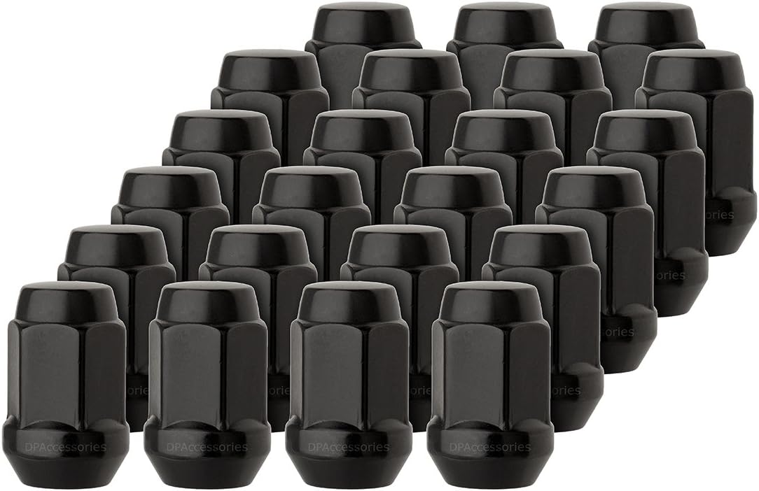 DPAccessories LCB3B2HE-BK04023 23 Black 1/2-20 Closed End Bulge Acorn Lug Nuts - Cone Seat - 3/4" Hex Wheel Lug Nut: Automotive