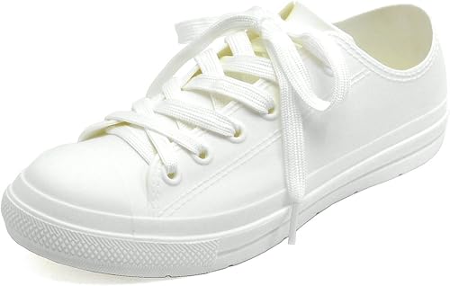 Amazon レディース 全天候型スニーカー 防水レインスニーカー ローカット ホワイト ノーブランド品 レインシューズ