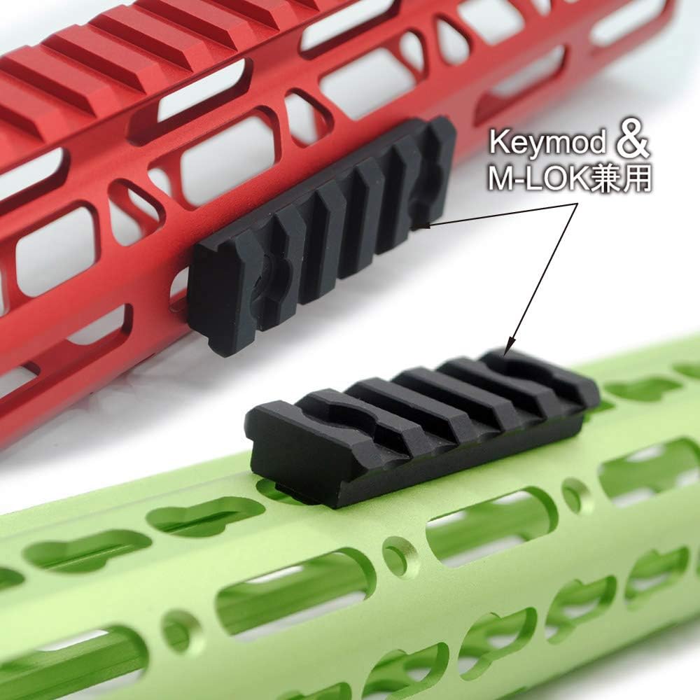 Trirock Picatinny Rail Section 2.2 Inch 5 Slot with dual interface for Both Keymod & Mlk Rail Mount System - Image 5