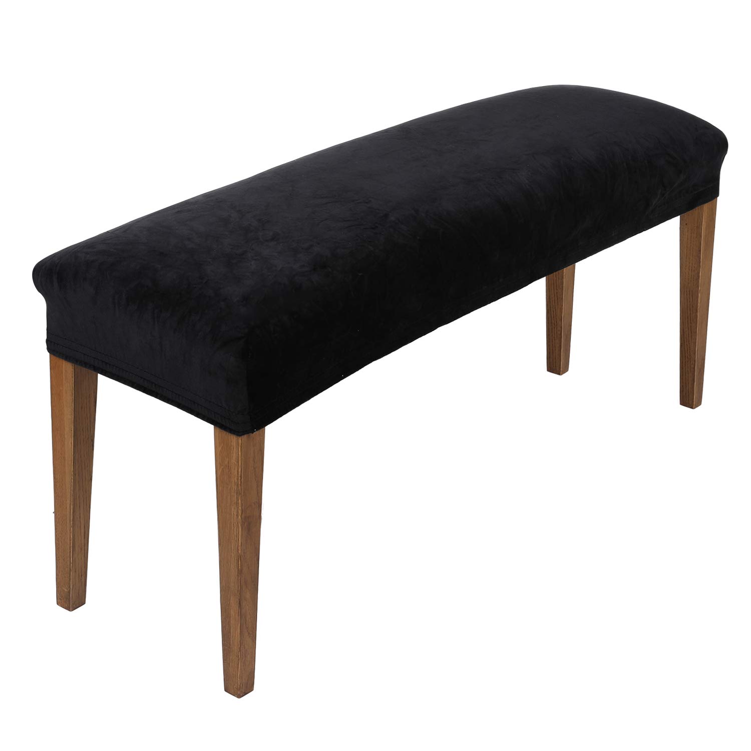 Buy Smiry Velvet Dining Bench Cover Soft Stretch Dining Room Bench Slipcovers Protector Machine Washable Snug Fit Black Online At Low Prices In India Amazon In