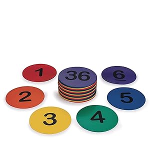 S&S Worldwide W10613 Spectrum 5" Numbered Spot Markers (Pack of 36)