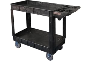 stonylab PP Utility Cart, 2-Tier Laboratory Cart for Transporting Equipment and Supplies, S