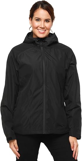 women's packable rain jacket with hood