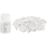 uxcell 1200 Pcs Mixed Glass Seed Beads, 1-4mm Mini Loose Glass Bugle Beads for DIY Earrings, Necklaces, Bracelets, Jewelry Making, Silver White