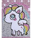 Homokea 5D DIY Diamond Dotz for Kids Full Drill Diamond Painting Pictures Diamond Art Kits 6X6 inches (Unicorn)