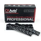 CKAuto 1/2oz, 0.5oz, Black, Adhesive Stick on Wheel Weights, 63oz/Box, US Quality, (126pcs)