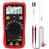 UNI-T Digital Multimeter Tester UT133A, AC DC Voltage Current Dmm Multimeter 6000 Counts Auto Ranging NCV Measures Volt Amp Ohm Capacitance Frequency Temperature, Continuity Diode Test, Palm Size