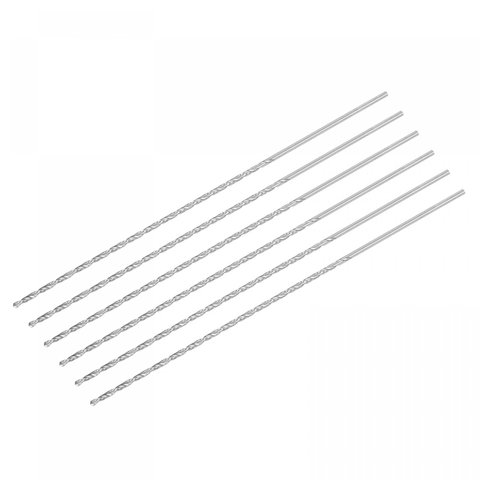 TA-VIGOR 6Pcs 2mm Extra Long Twist Drill Bits, 250mm Length High-Speed Steel HSS Straight Shank Spiral Drill Bits for Wood Metal Aluminum Plastic