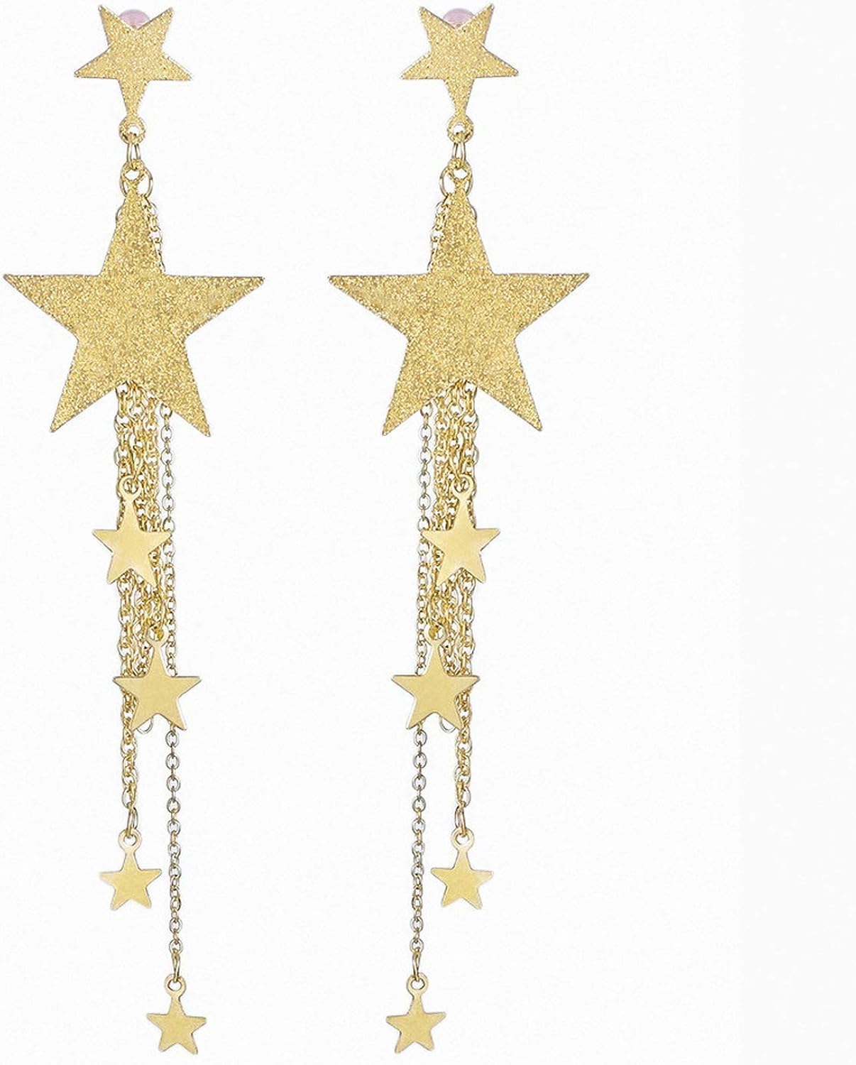 1Pair Boho Long Star Tassels Eardrop Jewels Dangle Earrings Ear Studs