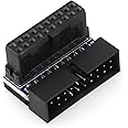 DGZZI USB 3.0 90 Degree Adapter Black USB 3.0 19Pin/20Pin Male to Female L Turn Right Angle Power Adapter Motherboard Down Angled