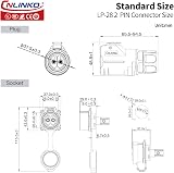 CNLINKO LP-28 2-Pin Industrial Waterproof Connector M28 IP68 Aviation Plug view 5